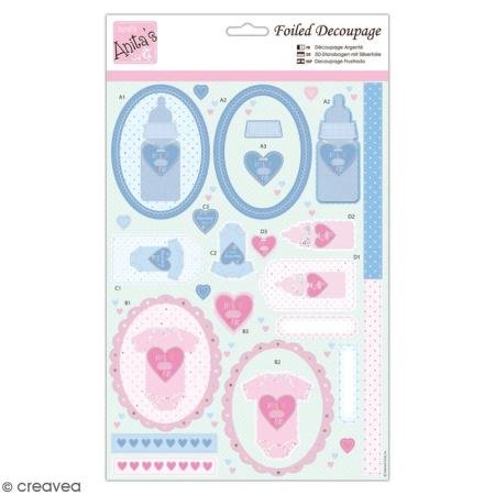 Anita's A4 Hello Little One Decoupage Sheet, docrafts, ANT 169823