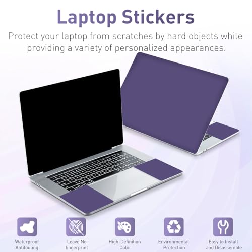 Autocollant ordinateur portable imperméable et réutilisable violet impérial - 3