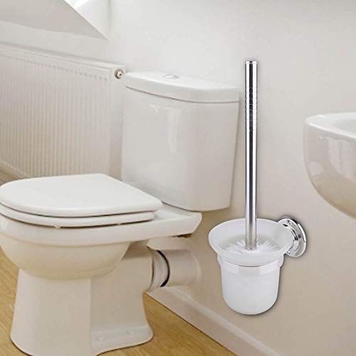 Image of Milltrip Toilet Brush and Holder Set, Stainless Steel Wall Mounted Bathroom Toilet Brush with Holder