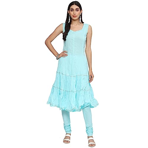Image of BIBA Embroidered Poly Cotton Mandarin Women's Salwar Kurta Dupatta Set