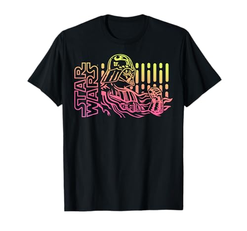 T-shirt Star Wars Vader Neon Station Logo noir en coton pour adulte