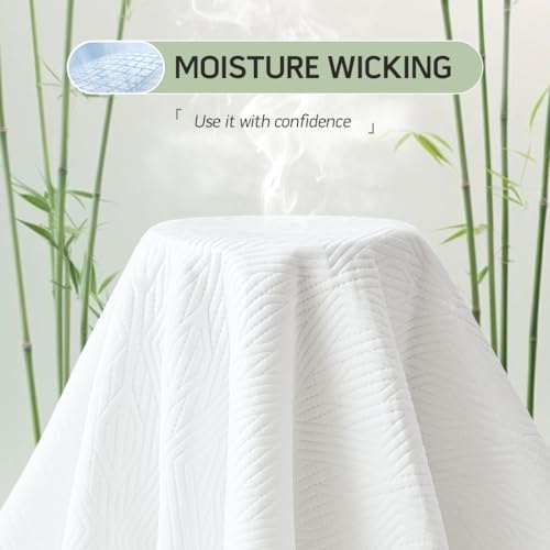Image of Premium Jacquard 100% Waterproof Queen Mattress Protector, Noiseless, Anti - Slip, Breathable Bed Cover, Rayon from Bambo, Quilted, Mattress Pad Sheet, Deep Pocket 8 inch-21 inch
