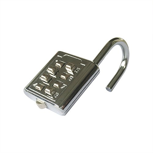 Yuauy-4-pcs-8-Dial-Combination-Password-Code-Push-Button-Lock-Padlock-Locking-Mechanism-Chrome-Plated-Sturdy-Security-for-blindman-Suitcase-Luggage-Travel-Baggage-Backpack-Employee-Locker-School