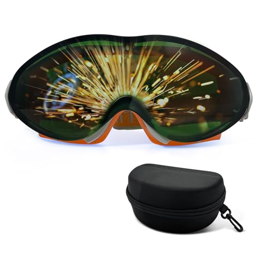 Image of LADYPONYCSC Welding Goggles Over Glasses, Anti-Glare Welding Glasses for Welder Man and Woman, Portable Clear Arc Welding Glass Safety Glasses