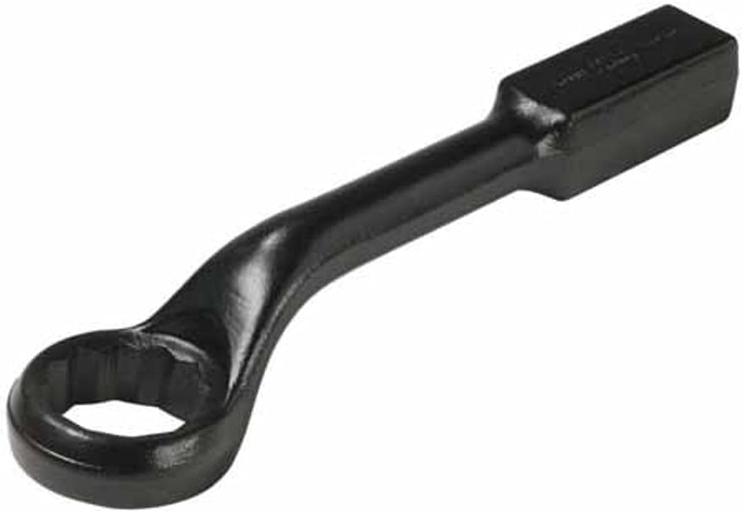 Bahco 315Z-2.1/8 2.1/8 Zoll Ring End Slogging Wrench Double Hex with 45 Degree Offset Head, Black
