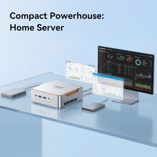 Image of KAMRUI Hyper H2 Mini PC with Intel Core 14450HX, 16GB RAM 512GB NVMe PCIe4.0 SSD, Triple 4K, HDMI, DP, USB-C, Ethernet, Mini Desktop Computer for Office, Business