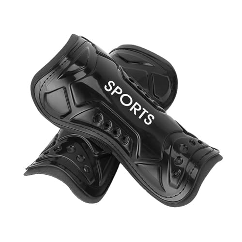 clinmday Soccer Shin Guards High Strength Impact Resistant Breathable Lightweight Calf Protection Youth Soccer Shin Pads for Shin Splint Baseball Boxing Kickboxing MTB, Lightweight Black Kid