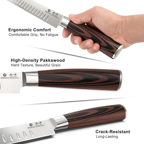 imarku Brisket Knife, 12 Inch Ultra Sharp Carving Slicing Knife for Brisket, BBQ, Turkey, Ham, Ribs, and Roast Beef, Japanese High Carbon Stainless Steel Blade, Ergonomic Pakkawood Handle, Gift Box by imarku - Image 9