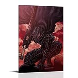 MMCJUH Póster decorativo colorido de Gats Berserk Gats, lienzo de regalo para habitación de amigos, hermoso adecuado para sala de estar y dormitorio, estilo marco de 50 x 75 cm