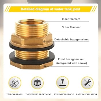 Raccord Citerne Eau De Pluie En Laiton – 3 Pièces, Connecteur G3/4" Pour Réservoirs Et Robinets D'Eau | Leroy Merlin