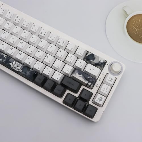 Jsjt JS-HH-140-JP Ink Lotus Keycaps Oem Profile Japanese Keycaps 140 Keys Pbt Dye Sublimation Custom Keycaps Suitable For Gk61/64/68/84/87/96/98 Cherry Mx Switches Ansi/Iso Layout Mechanical Keyboards thumb #7