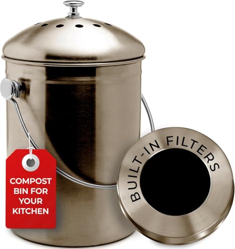 EPICA Countertop Compost Bin Kitchen | 1.3 Gallon | Odorless