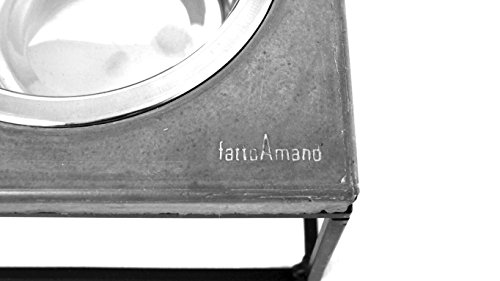 FEEDO - Die Beton Futterstation | Design Hundenapf | Doppelnapf | Hundeaccessoires | (M, dunkelgrau)