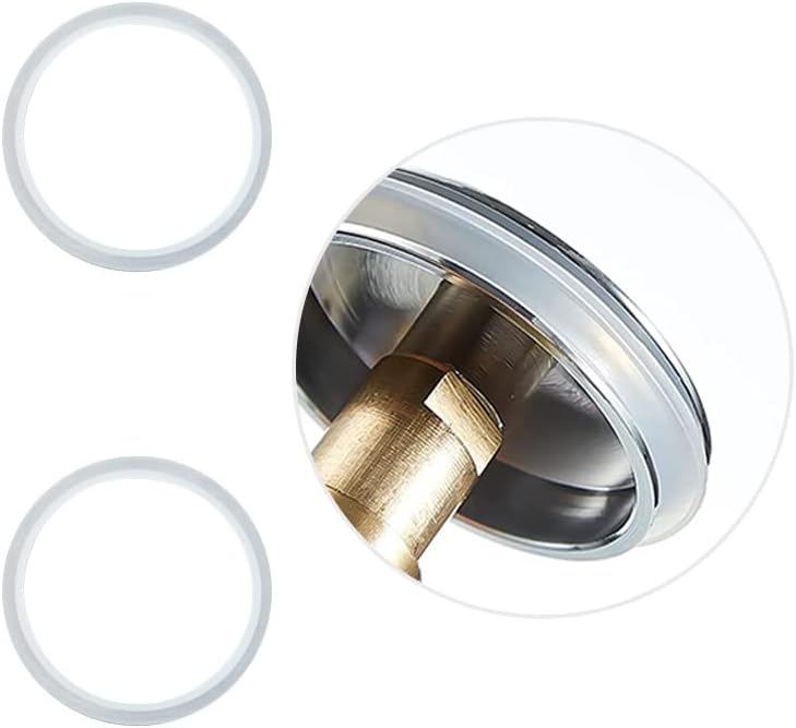 Aidi 2 Pcs Sink Plug Rubber Seal, Clear Waste Washer Basin Click Pop Up