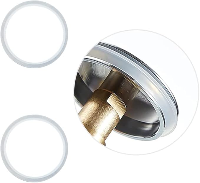 Aidi 2 Pcs Sink Plug Rubber Seal, Clear Waste Washer Basin Click Pop Up