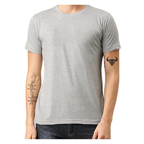 Image of Titox Regular Fit Pure Cotton Round Neck T-Shirt for Men & Women (Color: Grey, Size: L)