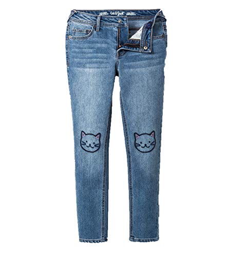Cat & Jack Girl's Super Skinny Embroidered Jeans - (Kitty Cat, 16)4