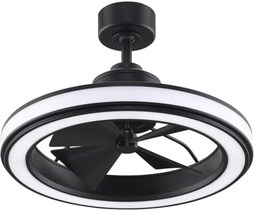 Fanimation Gleam 4 Blade Ceiling Fan 23.7 Inches Wide with Black Finish and Black Blades