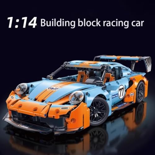 Image of Black Orange GALF Supercar Building Block Toy Set for Kids & Adults - STEM Construction Car Model Kit, DIY Educational Building Bricks Toy, Sports Car Assembly Set, Gift Toy Boys & Girls