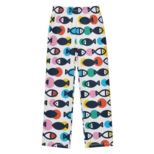 Boys' Pants Cute Fish Polka Dot Long Bottoms Jogger Pants Elastic Waist Trousers with Pockets S-XL