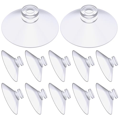 flintronic Lot de 12 ventouses rondes de 30 mm en plastique PVC sans crochets, tête de champignon transparente pour décoration de la maison, extérieur,...