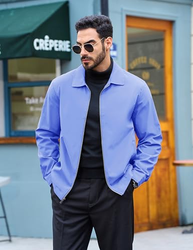 Image of TACVASEN Mens Lightweight Windbreaker Full Zip Up Laydown Collar Jackets Light Casual Coat with Zip Pockets