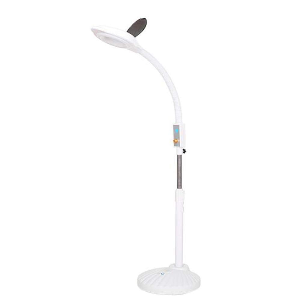 Aioneer Led Magnifying Floor Lamp Adjustable Swivel Arm 5X Magnifier Lamp Light For Skincare Beauty Cosmetic Makeup Manicure Tattoo Salon Spa With Rolling Floor Stand