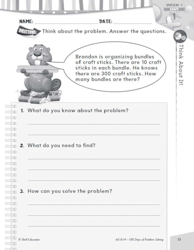Shell Education SEP51614 180 Days Of Problem Solving For Second Grade – Build Math Fluency With This 2Nd Grade Math Workbook thumb #4