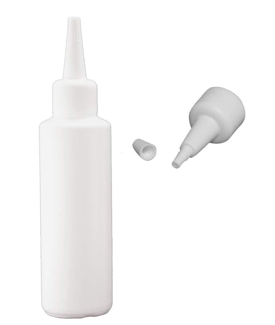 VanAlden, set di 6 bottiglie HD-PE da 100 ml, con beccuccio per versare, in nero, in plastica, con tappo di supporto