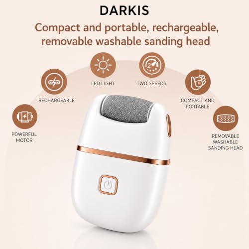 Image of DARKIS Callus remover for feet, dead skin remover electronic pedicure tools | Perfect foot scrubber and cleaner machine (White)