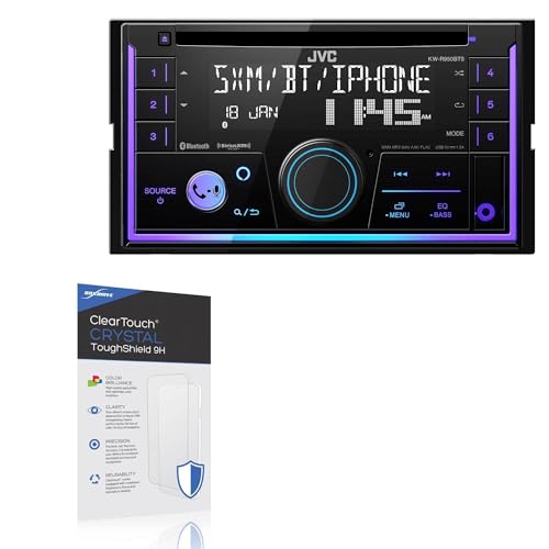BoxWave Screen Protector Compatible With JVC KW-R950BTS - ClearTouch Crystal ToughShield 9H (2-Pack), Clear 9H Tough Flexible Film Screen Protector