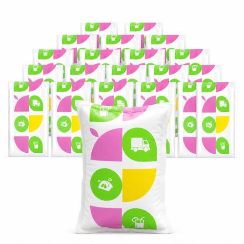 Image of WORLD-BIO Ice Packs for Lunch Boxes, 20 Pack Reusable Leak Resistant Ice Packs for Cooler Bag, Sided Absorption Long Lasting Cold Packs for Shipping and Picnic, Soak Required, Large, 5.9 inch x 3.7 inch