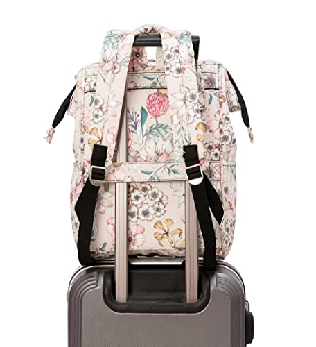 Kinmac Wide Open Style Laptop Backpack for Laptop Up to 15.6 Inch Men Women Travel Outdoor Backpack (Floral)3