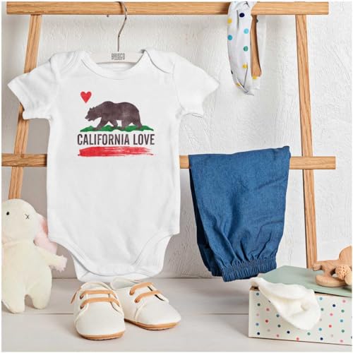 Brisco Brands California CA Flag Watercolor Sketch Baby Romper Boys or Girls3