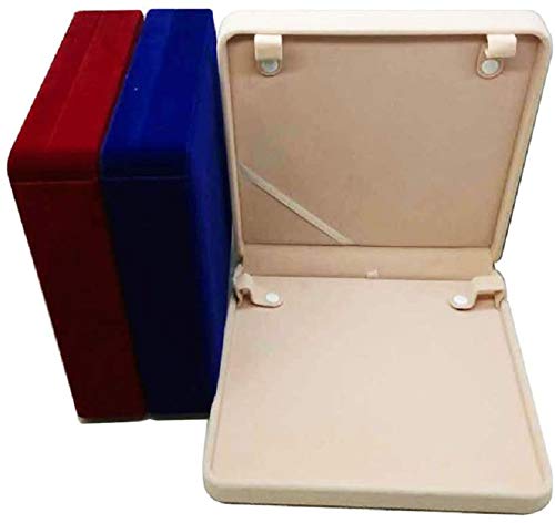 Junninggor Jewelry Set Velvet Box Necklace Earring Ring Necklace Bracelet Gift Display Case Wedding Jewelry Storage Holder (Wine Red For Long Pearl Chain) #TOP3