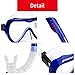SwimStar Snorkel Set for Women and Men, Anti Fog Tempered Glass Snorkel Mask for Snorkeling, Swimming and Scuba Diving, Anti Leak Dry Top Snorkeling Gear Panoramic Silicone Goggle No Leak Blue