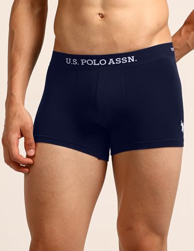 Image of U.S. Polo ASSN. Men's OET13 Anti Microbial Solid Underwear Trunks - Pack of 5