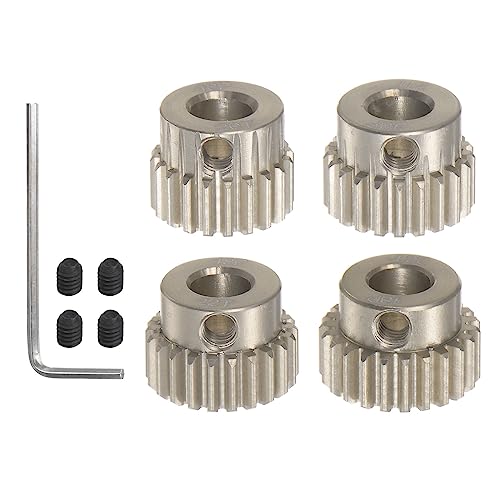 Image of sourcing map 48P 7075 Aluminum Pinion Motor Gear Set 4pcs 20T 21T 22T 23T Fit 5mm RC Motor Shaft 48 Pitch Gears for RC Car, with Hex Key