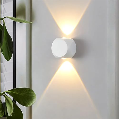Lampe murale LED intérieure et extérieure IP65 blanc sable 3000K - 6