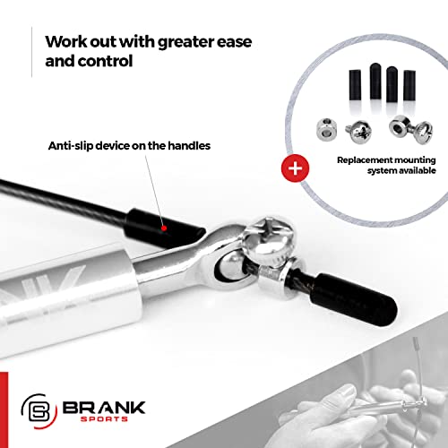 Brank Sports CA-K8FR2-391 ® Speed Rope Set Incl. 3 Steel Spare Cables | Ideal For Crossfit, Fitness, Boxing And Easy Double Under | Jump Ropes thumb #2