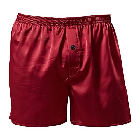 Men's Silky Satin Boxers Shorts Pajama Shorts Bottom Loose Satin Underwear Sleepwear Boxers Cover