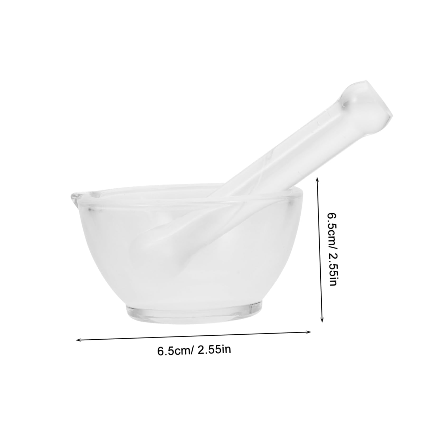 Unomor 1 Set Glass Set Bowl with Mash Glass Mortal Glass Maker Lab Transparent