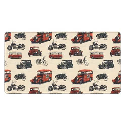 Grand tapis de souris de jeu voiture vintage ordinateur portable caoutchouc