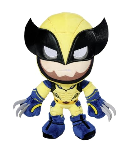 Simba - Peluche Lobezno - Diseño clásico con Traje Amarillo y Azul - Óptimo para Fans de X-Men - Suave, Decorativo y Coleccionable - Desde 0 Meses - Versión Oficial Marvel (6315870457)
