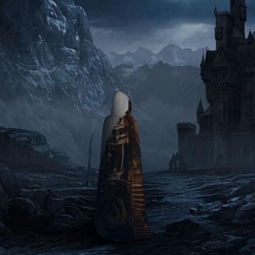Cape à capuche médiévale train 140 cm pour cosplay et carnaval - 7