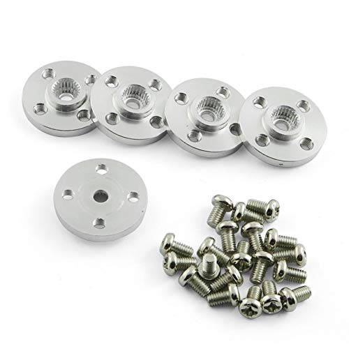 ZYAMY 5Set Universal Servo Horn Aluminum Alloy 25T Standard Silvery Servo Disc for Robot Mechanical Claw Rc Car Helicopter Mg945 Mg995 Mg996