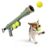 CyberPaws Dog Tennis Ball Blaster Dog Toy Ball Thrower Launcher with 2 Balls (Green)