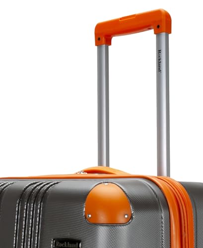 Image of Rockland London Hardside Expandable Spinner Wheel Luggage, Charcoal, Checked-Large 28-Inch