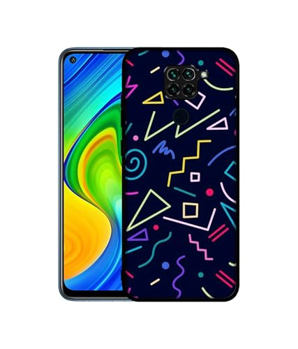 Image of Retro Abstract Design Premium 2D Printed Metal Back Case Cover for Mi Redmi Note 9 4G