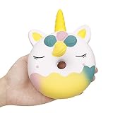 Anboor 4.5 Inches Squishies Unicorn Donut Kawaii Soft Slow Rising Scented Doughnut Squishies Stress Relief Kid Toys